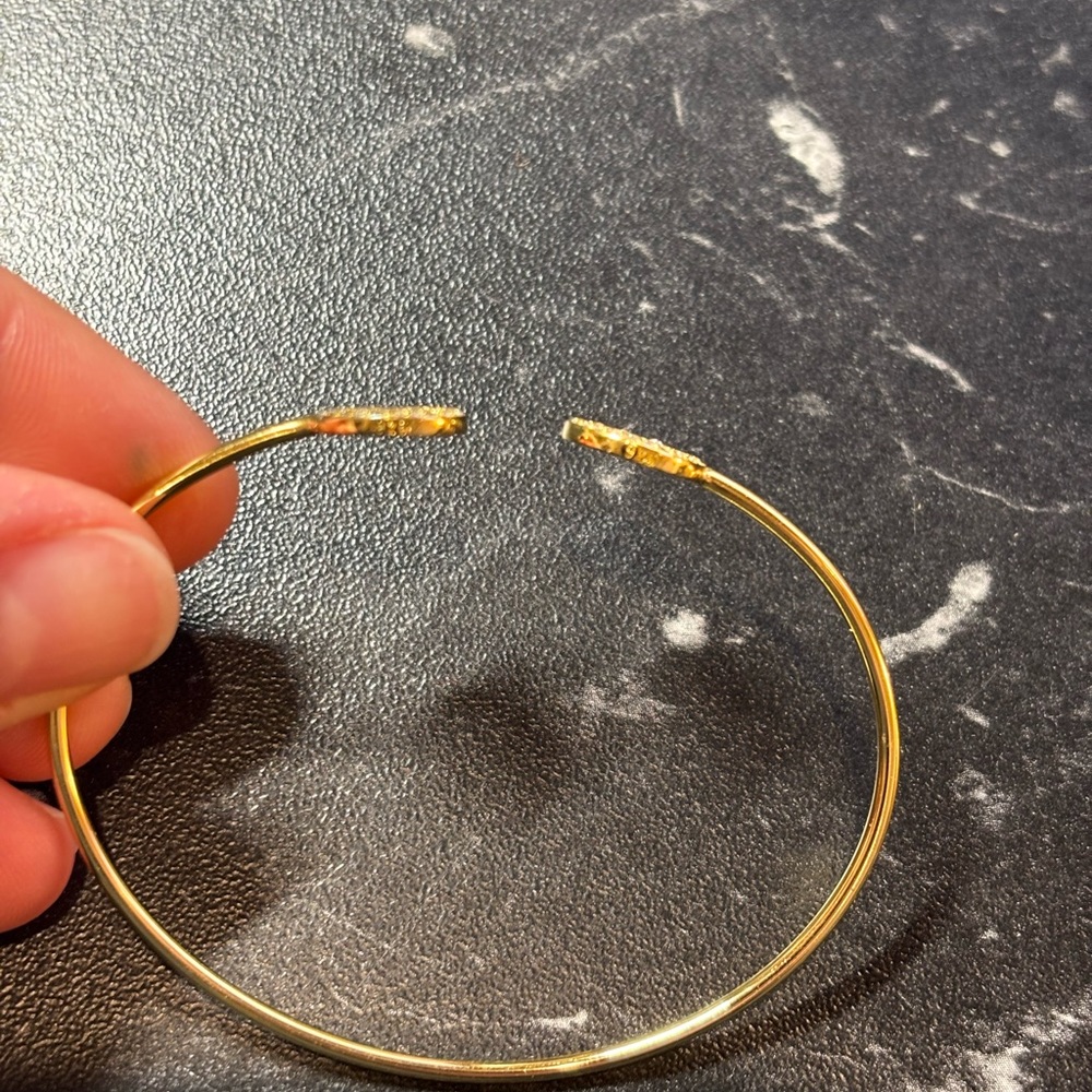 Gold Plated CZ Cuff Bracelet - Picture 3 of 6